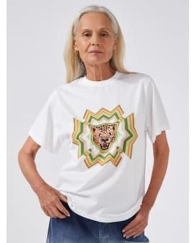 Hayley Menzies T-shirt léopard psychédélique col: multi blanc, taille: m