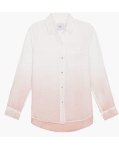 Rails Ellis Cotton Shirt Blush Dip Dye Size S - Multicolor