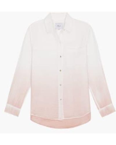 Rails Ellis Cotton Shirt Blush Dip Dye Size S - Multicolor