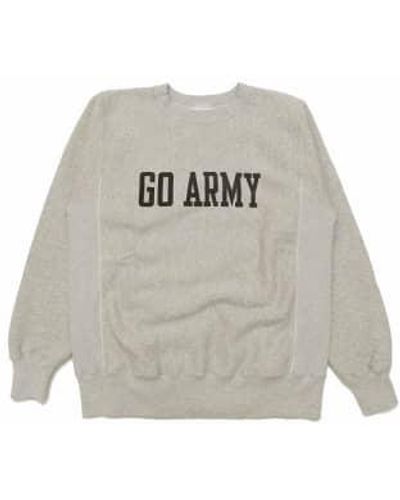 Buzz Rickson's Go Army Beat Navy Sweatshirt Grey L
