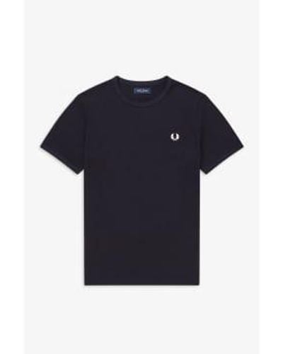 Fred Perry Ringer T Shirt - Blu