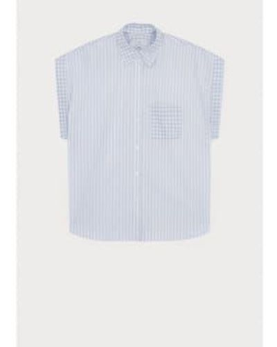 Paul Smith Gingham stripe ss shirt col: 01 weiß, größe: 8