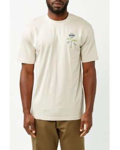 Hikerdelic Oatmilk Peak And Precinct T Shirt - Bianco