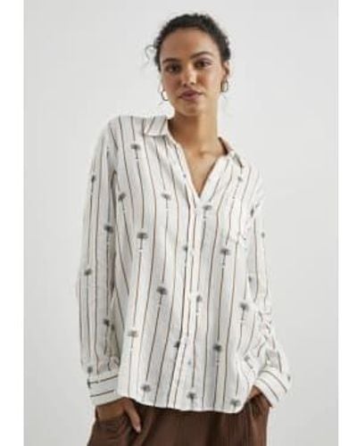 Rails Charli Shirt Stripe Palms - Bianco