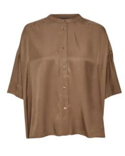 Soaked In Luxury Lentil 3/4 Cattie Shirt Medium / - Brown