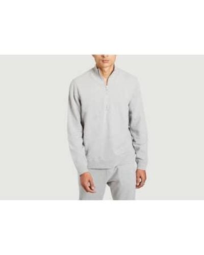 Sunspel Trucker Collar Cotton Sweatshirt - Grigio