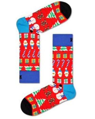 Happy Socks Tout ce que je veux les chaussettes Noël P000382 - Rouge