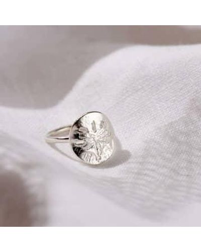 Posh Totty Designs Silber sanddollar ring - Weiß