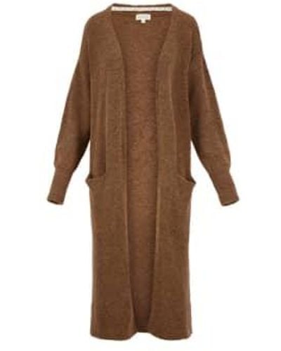 Zusss Long Knitted Vest Hazelnut Xsmall - Brown