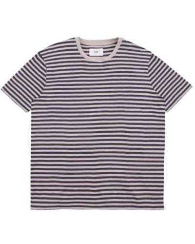 Folk Classic Stripe T-shirt Charcoal / Ecru Medium - Blue