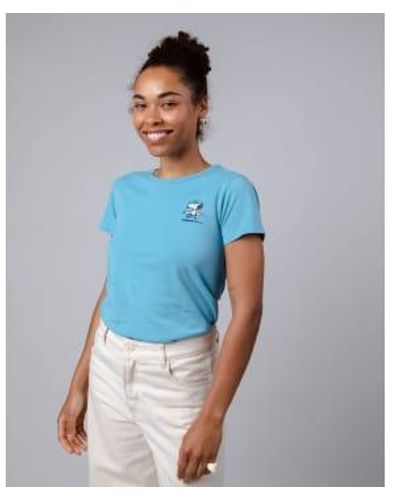 Brava Fabrics Peanuts Beach Printed T Shirt - Blu