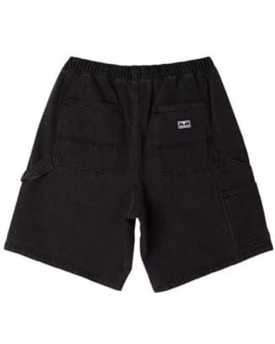 Obey Pantalones cortos carpintero mezclilla fáciles - Negro