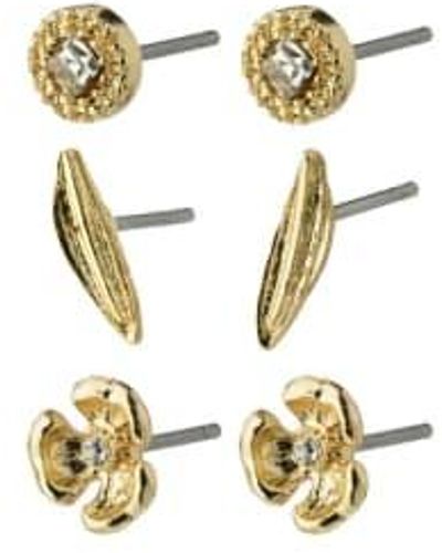 Pilgrim Echo 3-in-1 Earrings Set - Metallic