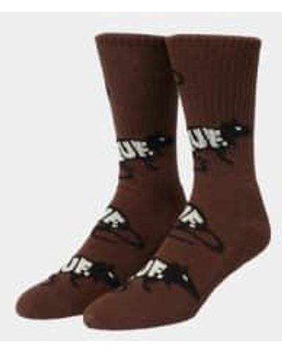 Huf Pest Problem Crew Socks Camel One Size - Brown