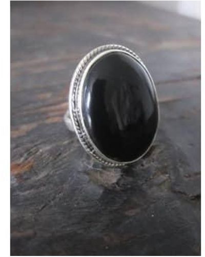 CollardManson Silber- und schwarzer onyx -ring - Grau