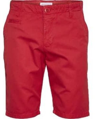 Knowledge Cotton Chuck fit shorts - Rojo