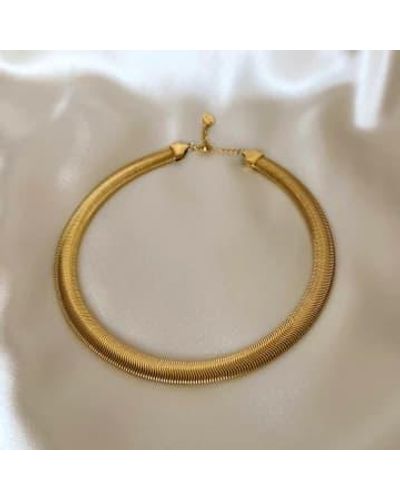 Anisa Sojka Flat Snake Necklace / One Size - Metallic