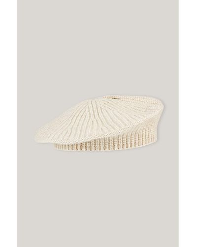 Ganni Recycled Wool Beret - White