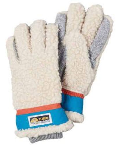 Elmer Gloves Elmer teddy handschuhe wolle stapel 5 beige blue 5 finger em353 - Blau