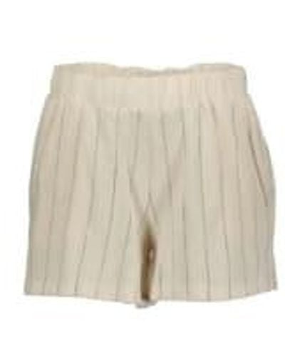 Esprit Striped Organic Cotton Shorts In Off - Neutro