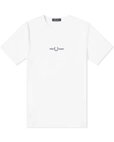 Fred Perry T-shirt logo brodé blanc