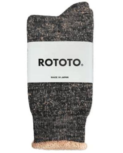 RoToTo Double Face Merino Socks Black / Brown Small - Grey