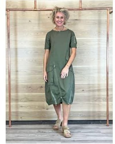 European Culture Short Sleeve Dress Four Leaf Clover Uk 10 - Green