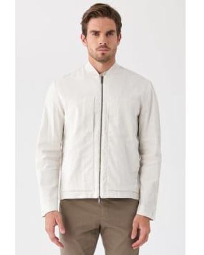 Transit Zip-up Linen/cotton Jacket Ice Extra Large - White