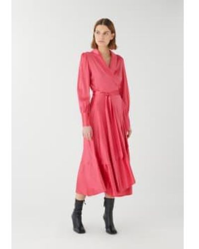 Dea Kudibal Vitah wrap robe rose vif - Rouge