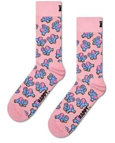 Happy Socks Chaussettes d'éléphants gonflables roses clair