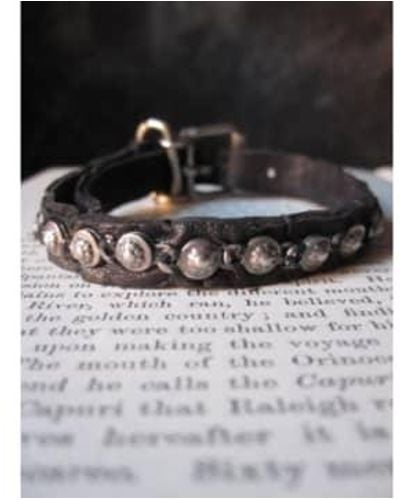 Goti Silver & Leather Bracelet - Black