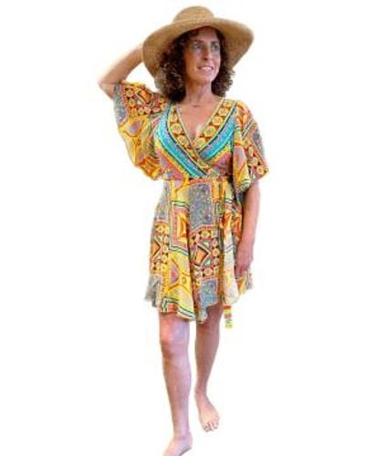 Inoa Robe enveloppe courte Gaia - Multicolore