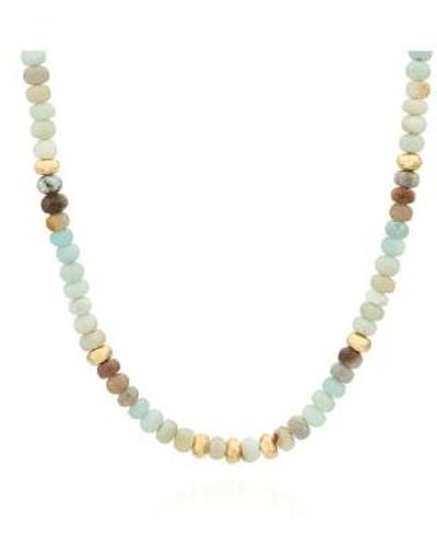 Anna Beck Amazonit Perlen Halskette - Mettallic