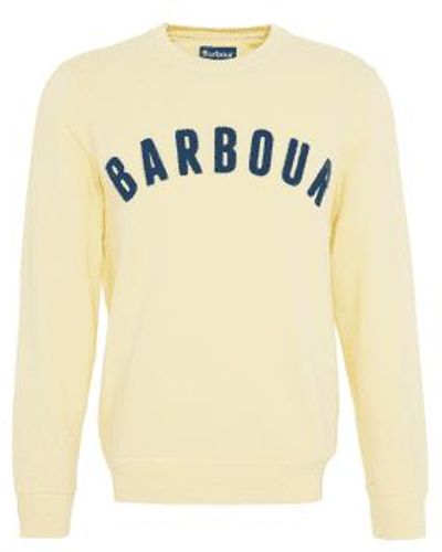 Barbour Prep Logo Crew S Sweatshirt Heritage Lemon S - Yellow