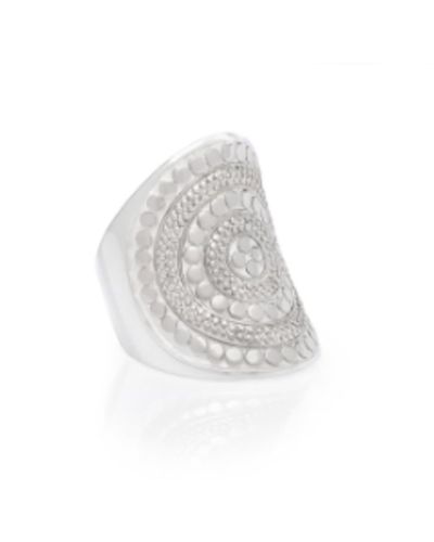 Anna Beck Silver Beaded Saddle Ring - Bianco