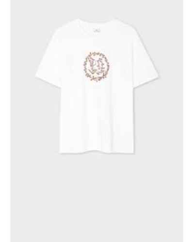 Paul Smith Wreath Logo T Shirt - Bianco