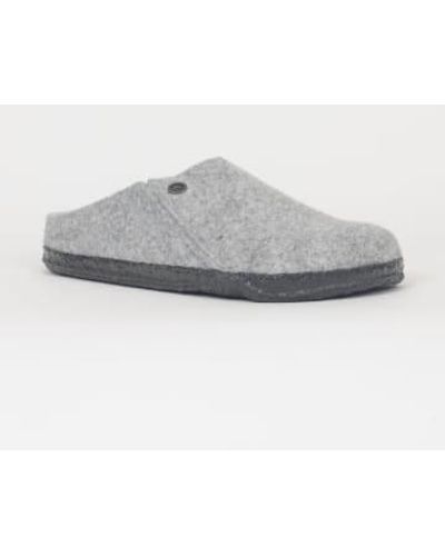 Birkenstock Zermatt sherling slippers en gris claro