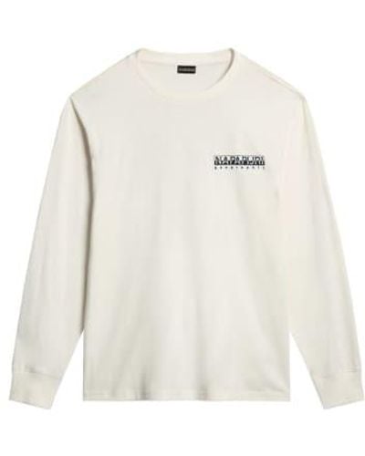 Napapijri Whisper S Telemark Long Sleeve T Shirt - Bianco