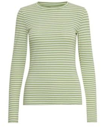 Ichi Ihmira Long Sleeve T Shirt Tea Stripe Xs - Green