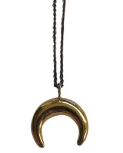 CollardManson Gold 925 Silver Crescent Moon Necklace - Metallizzato