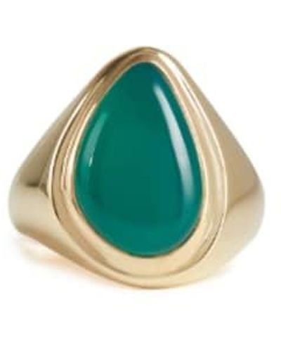 Rachel Entwistle Apollo Signet Ring Green Onyx - Verde