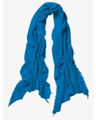 PUR SCHOEN Hand Felted 100% Cashmere Soft Scarf Blue + Gift Blue