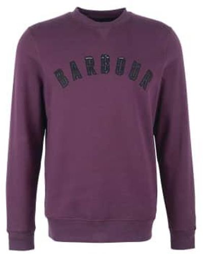 Barbour Debson Crew Neck Sweatshirt Fig M - Purple