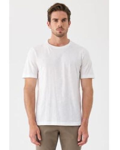 Transit Textured Detail Cotton T-shirt Small / - White