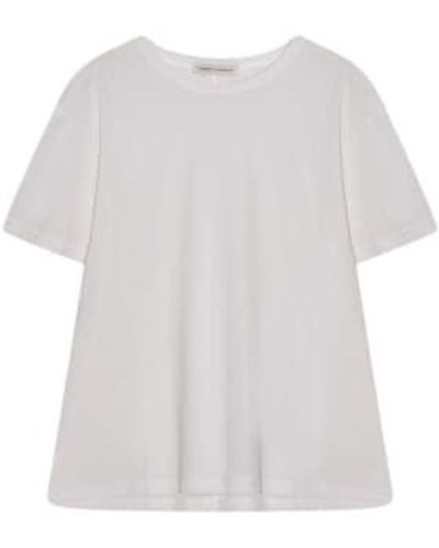 Cashmere Fashion T-shirt coton biologique travail confiance palerme circulaire circulaire à manches courtes - Blanc