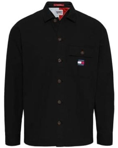 Tommy Hilfiger Jeans Solid Transitional Cotton Overshirt Medium - Black