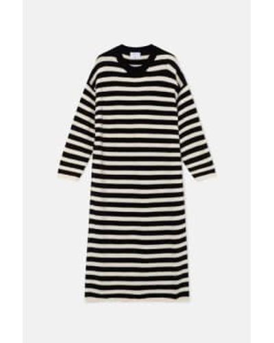 Compañía Fantástica Striped Knitted Dress L - Black