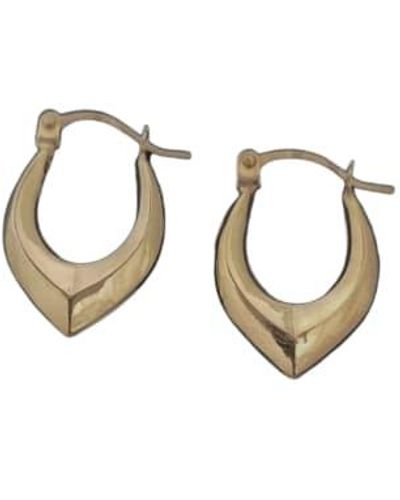 Posh Totty Designs Pointed 9ct Creole Earrings - Metallic
