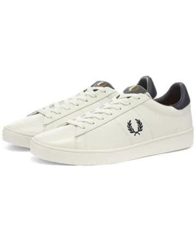 Fred Perry Spencer Leather B8250 Porcelain - Blanco