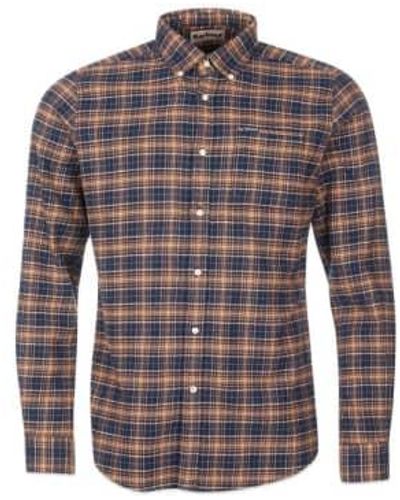 Barbour Alderton Brushed Cotton Tailored Shirt Navy - Blu